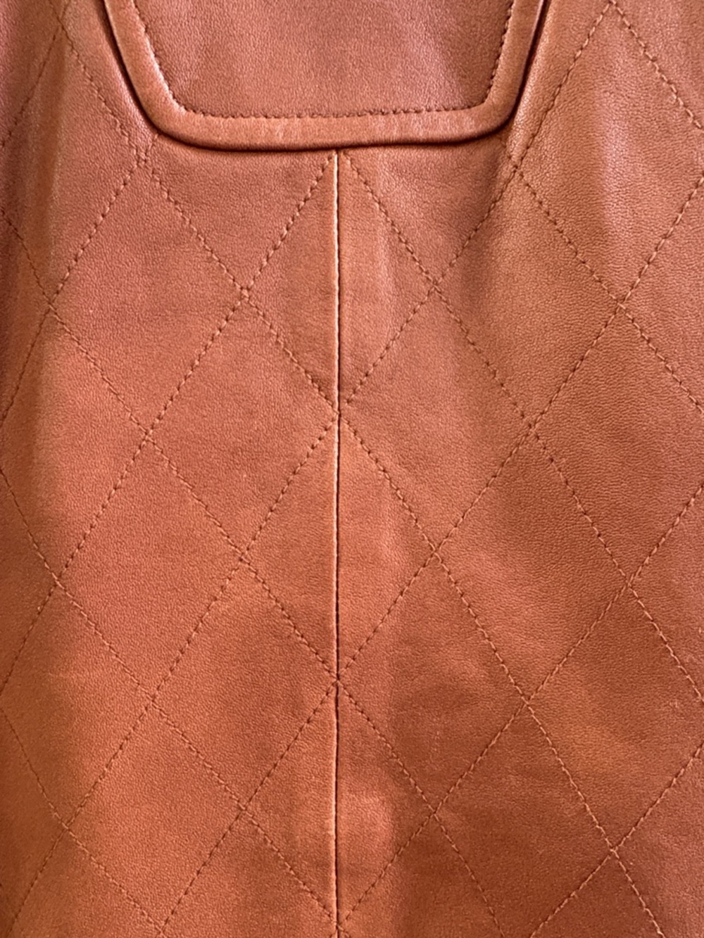 GAP Women's Rust Brown Leather Moto Jacket - Picture 6 of 6